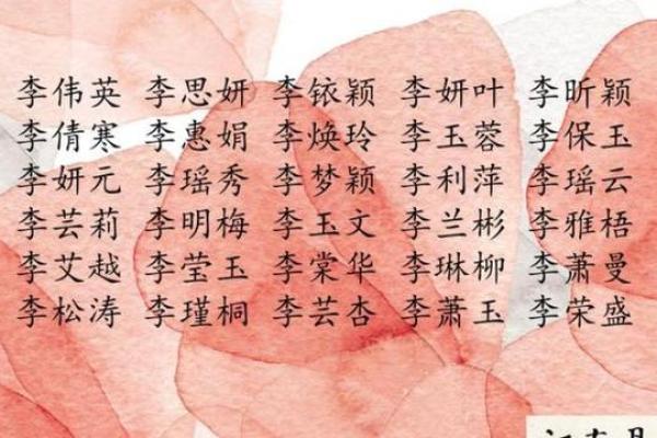 李姓氏取名字大全女孩子(姓李的名字大全女孩)