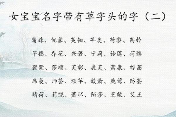 女孩草字头吉利的名字属牛(草字头寓意比较好的字属牛的女孩)