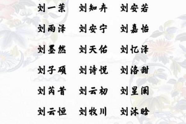 刘氏女孩取名字大全(好听的刘氏女孩名字)