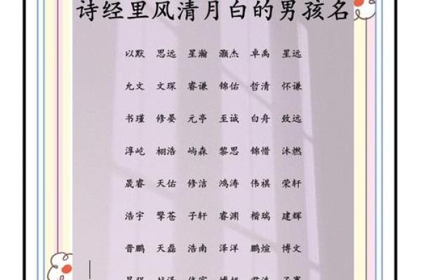 诗经男孩大气有涵养的名字(诗经男孩名字大气文雅)