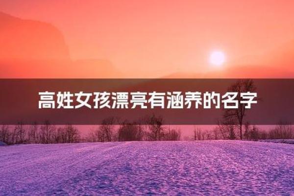 女孩姓高取名大气名字三个字(高姓女孩名字大气文雅三字)