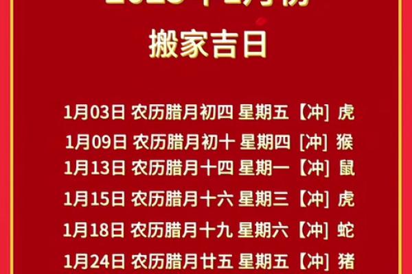 2025年一月搬家好日子(2025一月搬家好日子有哪些)